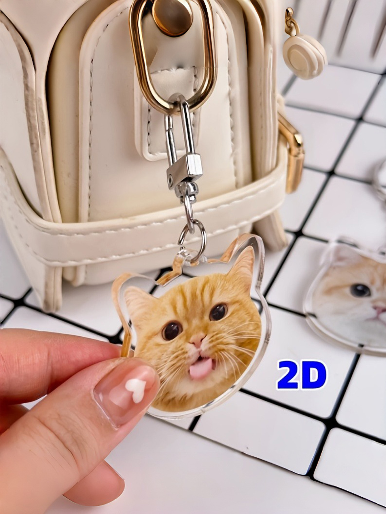 Custom Photo Keychain - Personalized Acrylic Keychain with Double-Sided Pet Portrait